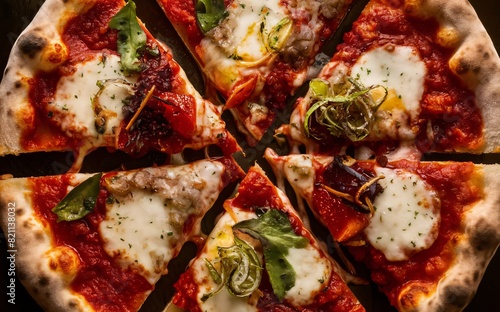 Exploring the World of Pizza: From Pepperoni Pizza and Cheese Pizza to Stuffed Crust Pizza and Vegan Pizza - A Guide to Pizza Crusts, Toppings, and Styles Including New York-Style, Chicago-Style, Marg photo