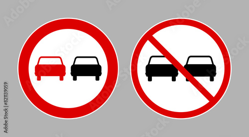 No Overtaking Sign Set