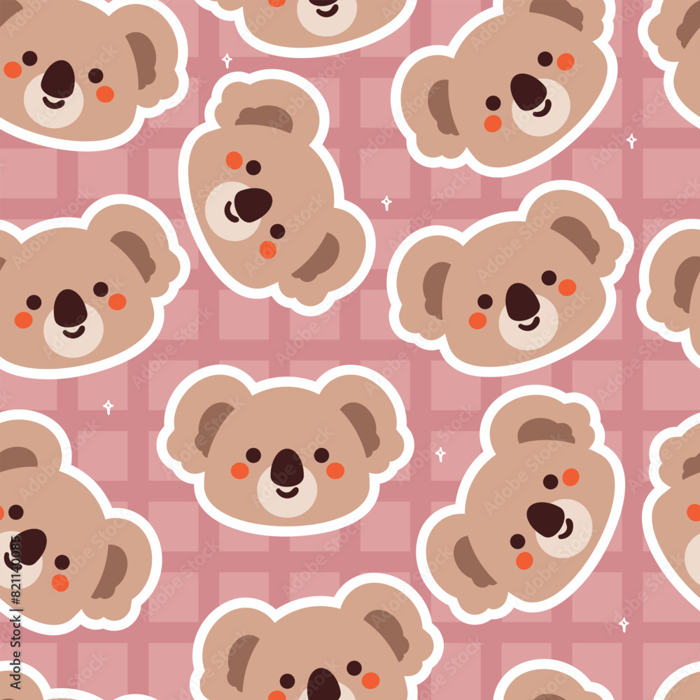 Obraz premium seamless pattern cartoon koala. cute animal pattern for gift wrap paper
