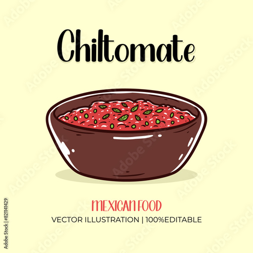 Chiltomate mexican food vector illustration