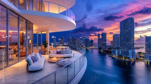 Discover the zenith of urban sophistication from the lofty heights of a double-height loft atop one of Brickell Key's most prestigious buildings in Miami © Rassul