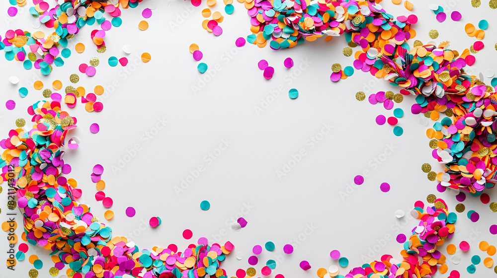 A cheerful confetti-filled frame with space for your message or branding, offering a joyful and engaging visual for your advertisements