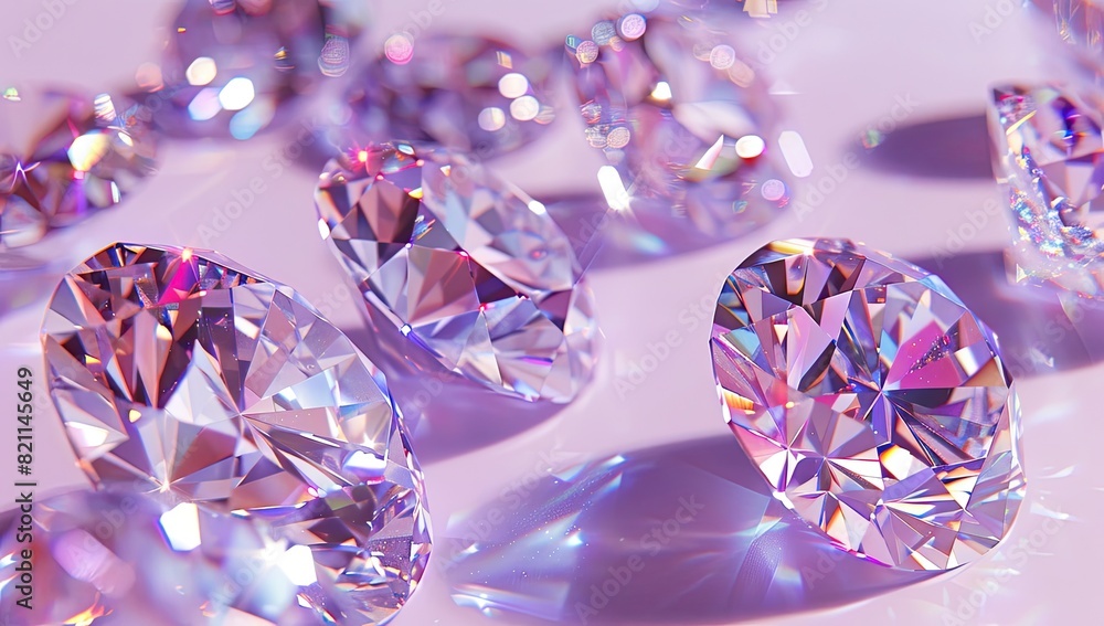 Sparkling Diamonds on a Pink Background Sparkling Diamonds on a Pink Background