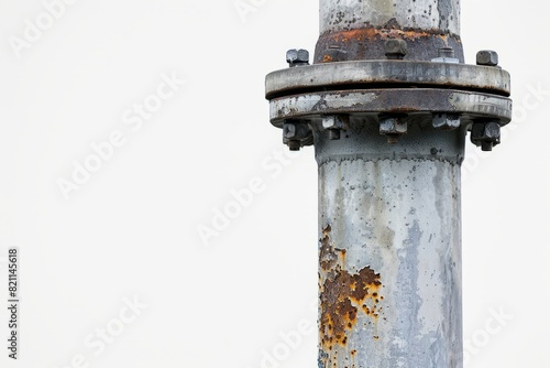 rusty steel pipe , white background
