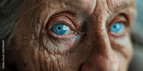 Senior nursing home woman with fear, tension, concern, grief, or despair closeup. Anxiety, face, and elderly woman down with nostalgia, doubt, or Alzheimer's.