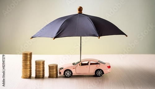 Wallpaper Mural Car protected by umbrella, insurance concept  Torontodigital.ca