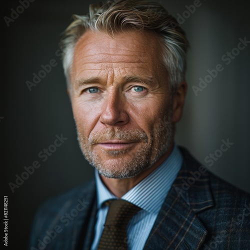 portrait of a businessman, senior in suit  © marimalina