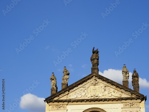 Roof of the Church of the Holy Savior - Roman Catholic church in the Clementinum