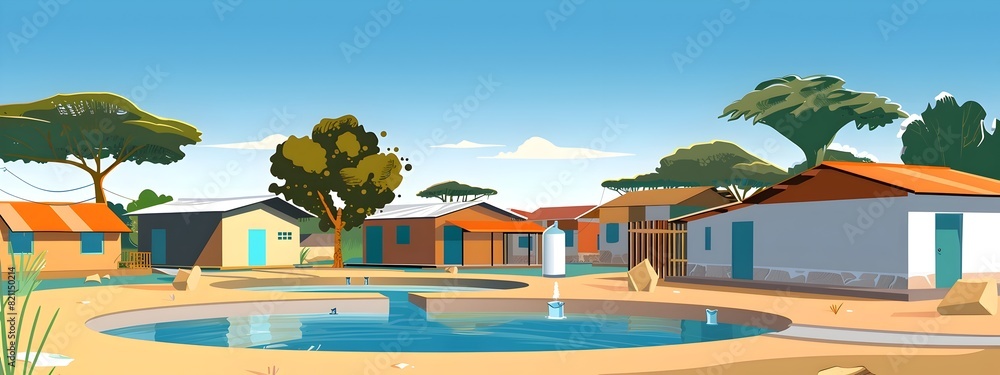 Fototapeta premium D Community Clean Water Project Sustainable Drinking Water Initiative