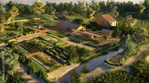 Sustainable Agriculture in Action A Permaculture Farm Design Promoting Regenerative Crops photo