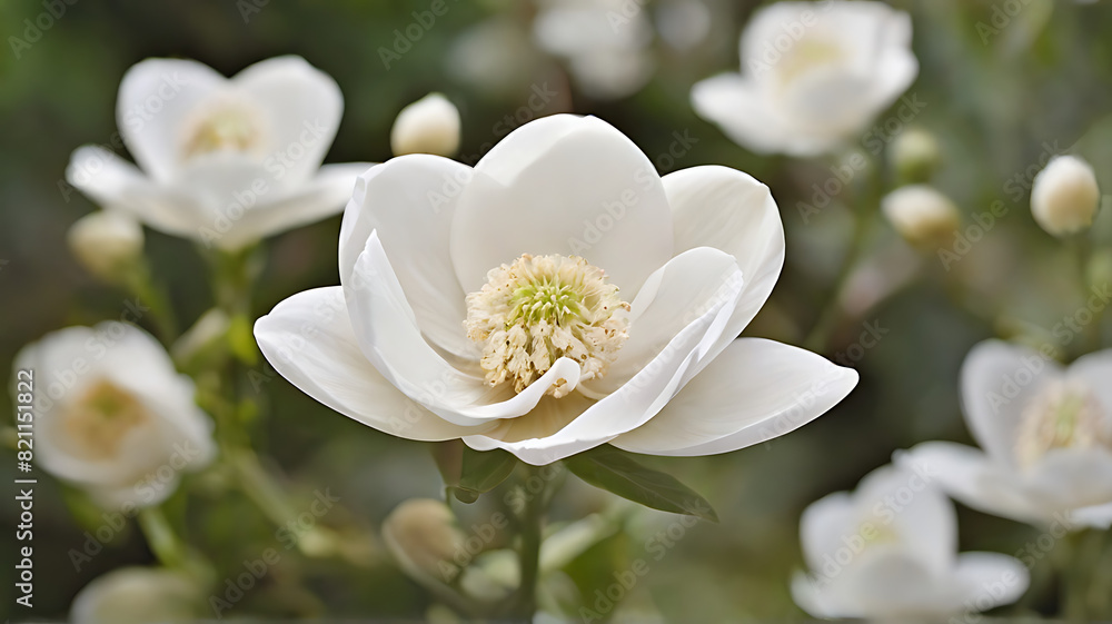 Obraz premium Natural environment white rog Flower looking. 