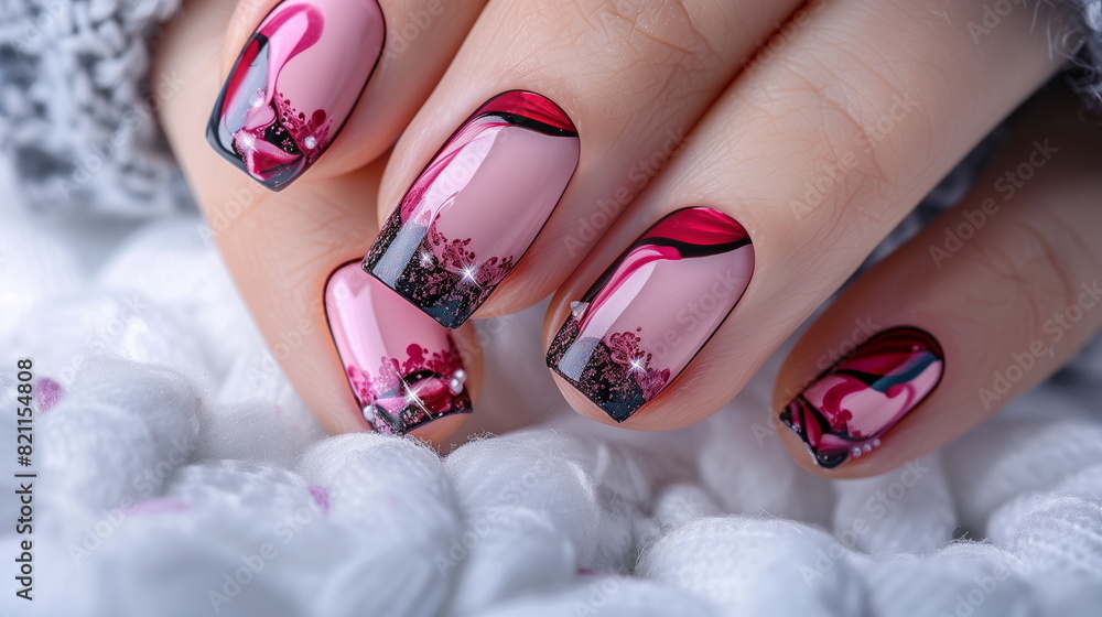 Close up painting women's nails. AI Generative. Close up painting women's nails. AI Generative.