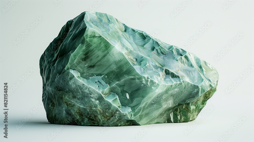 Jade stone isolated on white background. AI Generative.