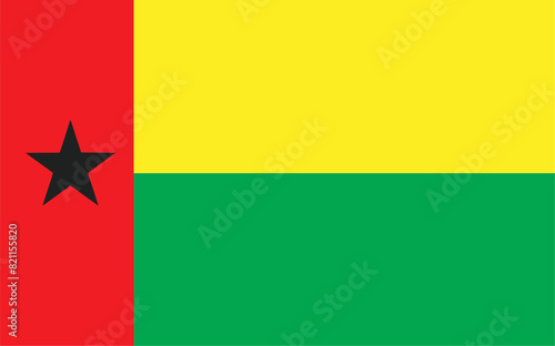 Flag of Guinea-Bissau. Vector illustration	 photo