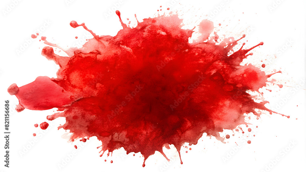 Splash of Red Watercolor Flat Paint Isolated on Transparent Background - Bold Design Element Splash of Red Watercolor Flat Paint Isolated on Transparent Background - Bold Design Element