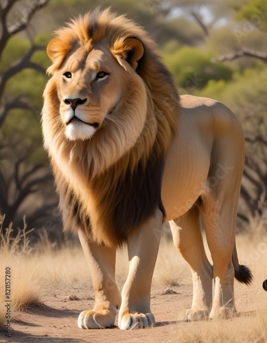 male lion in the wild