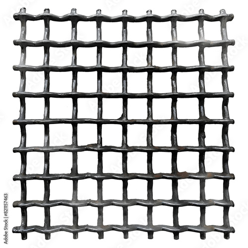 Steel mesh isolated on transparent background.