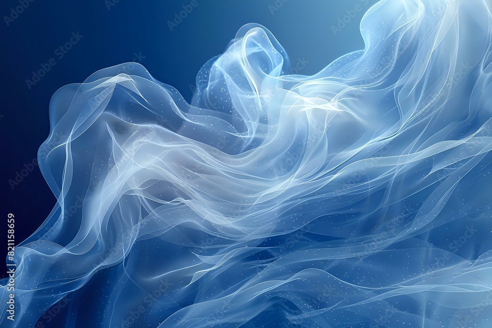 Fototapeta premium Blue and White Abstract Art - Fluid and Dynamic Composition
