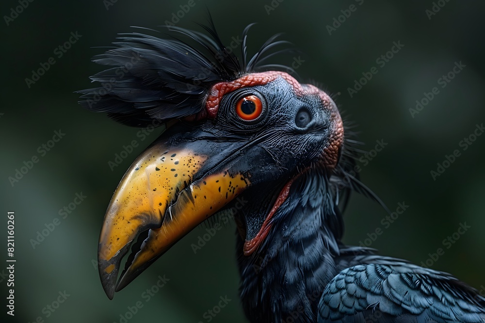 Colorful araffe bird with long beak Colorful araffe bird with long beak