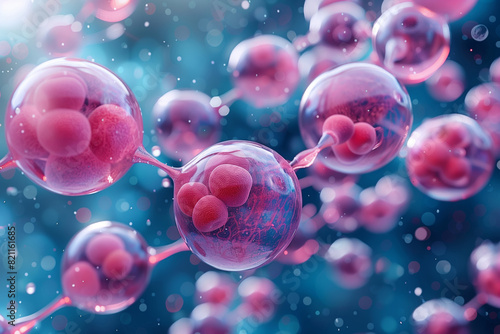 Fototapeta Naklejka Na Ścianę i Meble -  Abstract 3d illustration of molecules or hormones. 