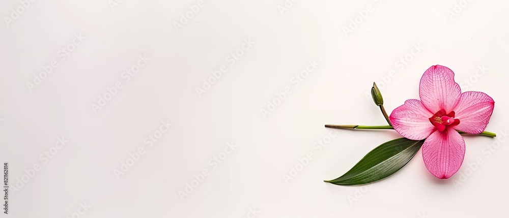 Single orchid flower with copyspace on white background Single orchid flower with copyspace on white background