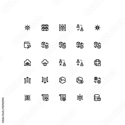Icon set of Blockchain Symbols