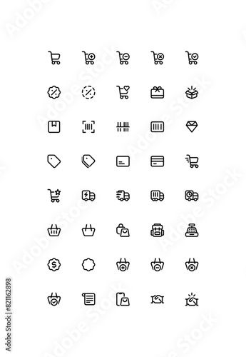 Icon set of Commerce Symbols