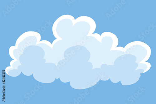 Cloud icon. Abstract white cloudscape icon symbol. Shapes in flat style. Vector cloudy design element