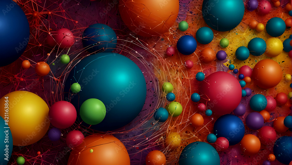 color full solar background connect line with ball. color full solar background connect line with ball.