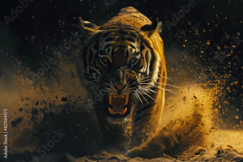 Nocturnal Fury  Tiger in Sand and Mud