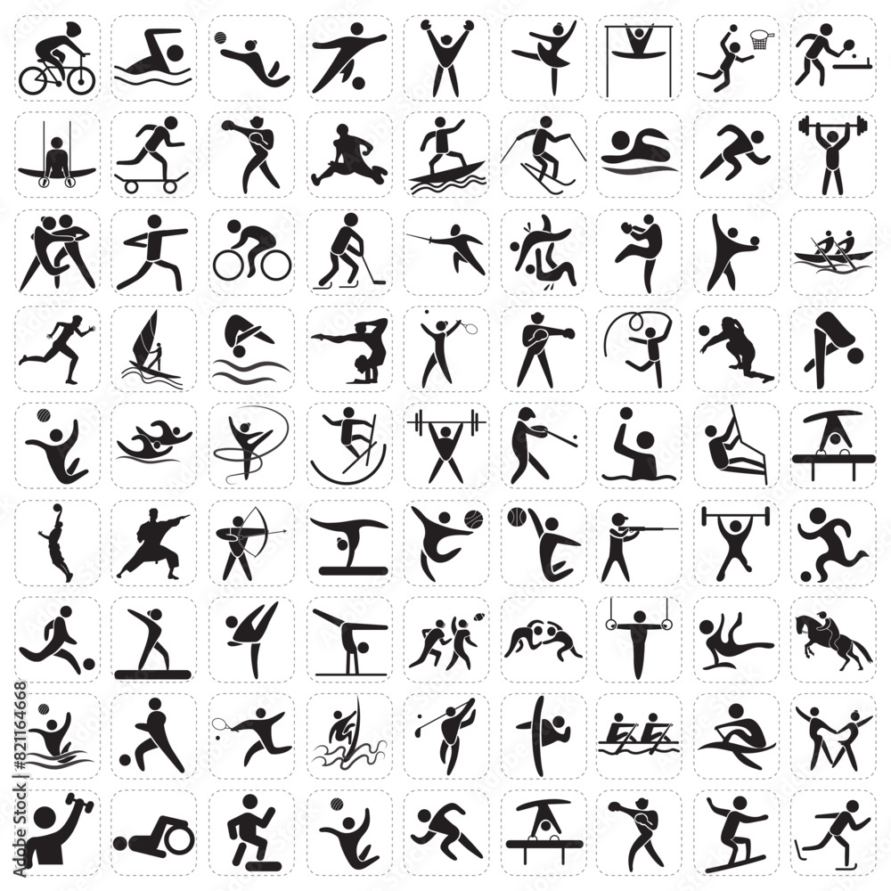 Sports icon set. Shapes Sports, Sports icon collection, Active lifestyle people and icon set, runners active lifestyle icons. Sports icon set. Shapes Sports, Sports icon collection, Active lifestyle people and icon set, runners active lifestyle icons.
