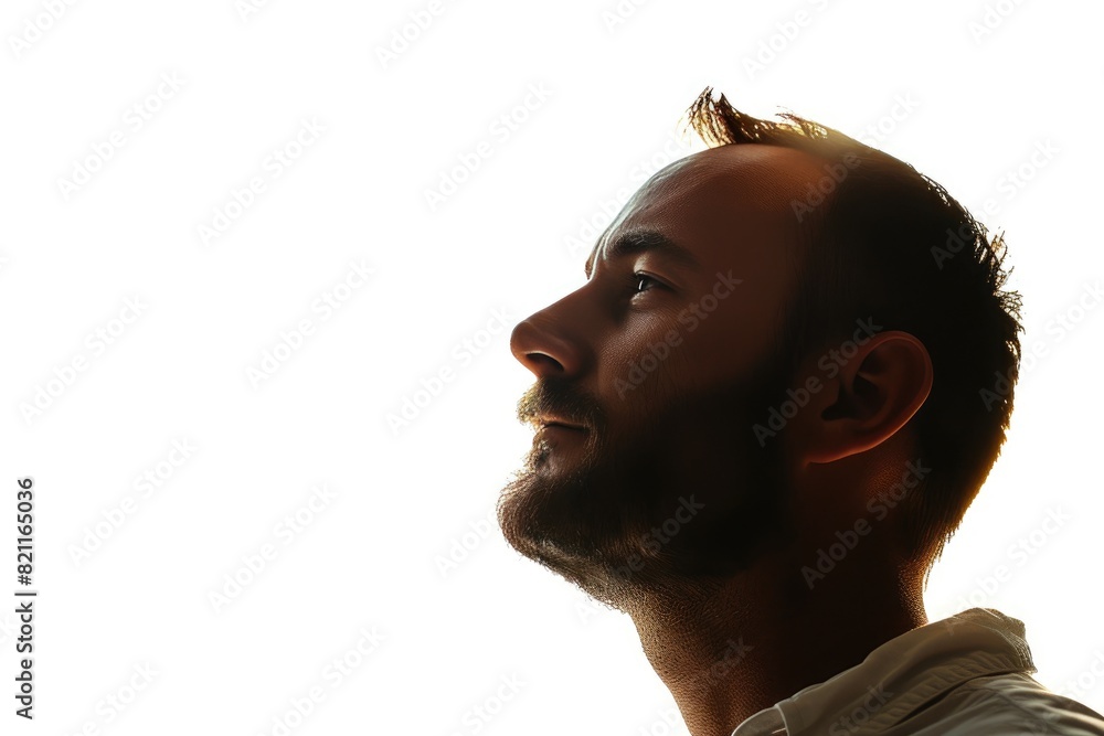 Serene Silhouette: Profile of a Radiant Gentleman Serene Silhouette: Profile of a Radiant Gentleman