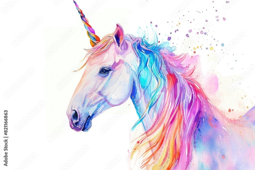 Vibrant Unicorn Portrait: A Mythical Spectacle Vibrant Unicorn Portrait: A Mythical Spectacle