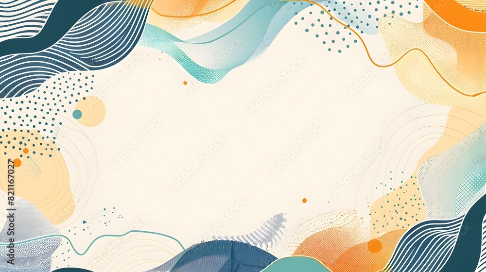 Doodle Page Print Border Design with Blank Space for Mockup Background Doodle Page Print Border Design with Blank Space for Mockup Background