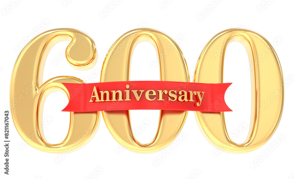 600 Year Anniversary Number Gold 3D 600 Year Anniversary Number Gold 3D