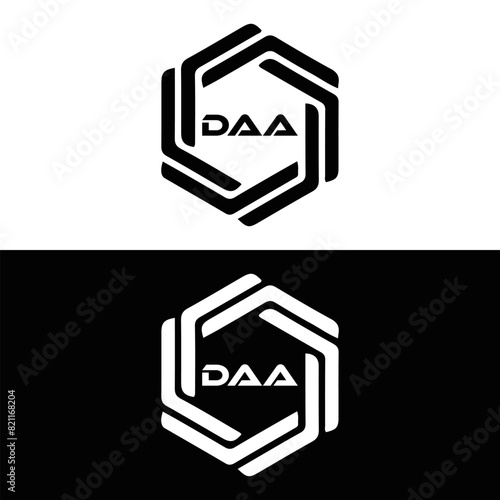 DAA logo. D A A design. White DAA letter. DAA, D A A letter logo design. D A A letter logo design in FIVE, FOUR, THREE, style. letter logo set in one artboard. D A A letter logo vector design.	
