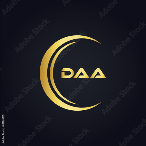 DAA logo. D A A design. White DAA letter. DAA, D A A letter logo design. D A A letter logo design in FIVE, FOUR, THREE, style. letter logo set in one artboard. D A A letter logo vector design.	
