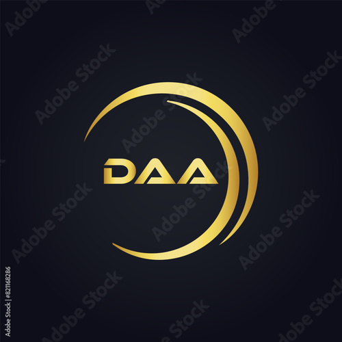 DAA logo. D A A design. White DAA letter. DAA, D A A letter logo design. D A A letter logo design in FIVE, FOUR, THREE, style. letter logo set in one artboard. D A A letter logo vector design.	
