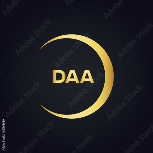 DAA logo. D A A design. White DAA letter. DAA, D A A letter logo design. D A A letter logo design in FIVE, FOUR, THREE, style. letter logo set in one artboard. D A A letter logo vector design.	
