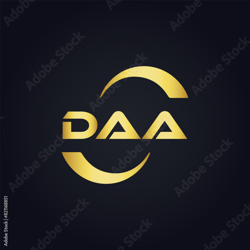 DAA logo. D A A design. White DAA letter. DAA, D A A letter logo design. D A A letter logo design in FIVE, FOUR, THREE, style. letter logo set in one artboard. D A A letter logo vector design.	
