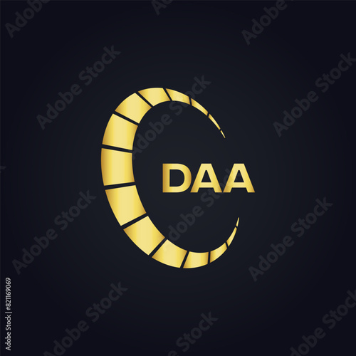 DAA logo. D A A design. White DAA letter. DAA, D A A letter logo design. D A A letter logo design in FIVE, FOUR, THREE, style. letter logo set in one artboard. D A A letter logo vector design.	
