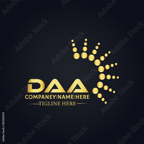 DAA logo. D A A design. White DAA letter. DAA, D A A letter logo design. D A A letter logo design in FIVE, FOUR, THREE, style. letter logo set in one artboard. D A A letter logo vector design.	
