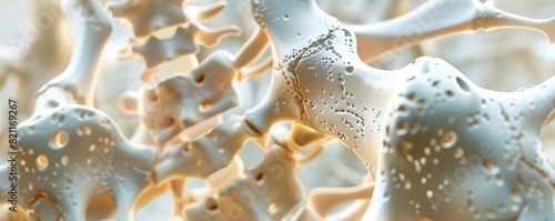 A conceptual illustration depicting unbreakable joints, contrasting strong joint structures against the fragile bone density characteristic of osteoporosis