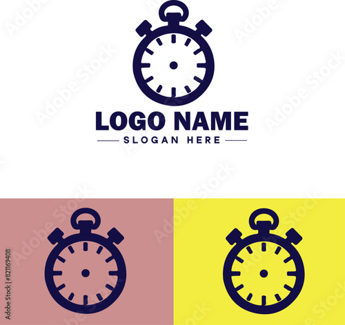 stopwatch icon Timer Chronometer Stopwatch timer flat logo sign symbol editable vector