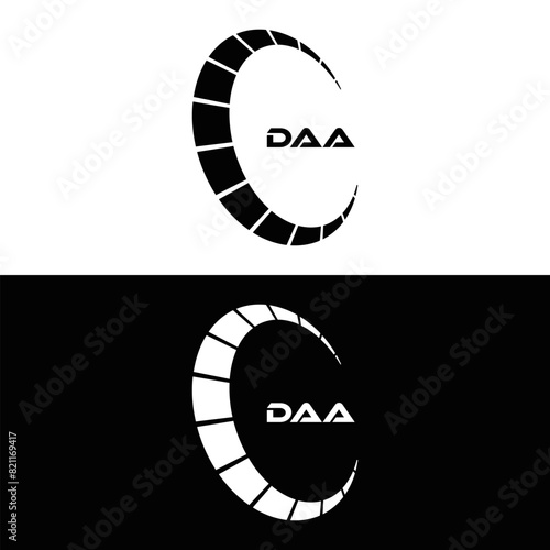 DAA logo. D A A design. White DAA letter. DAA, D A A letter logo design. D A A letter logo design in FIVE, FOUR, THREE, style. letter logo set in one artboard. D A A letter logo vector design.	
