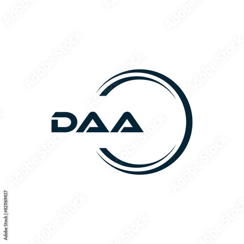 DAA logo. D A A design. White DAA letter. DAA, D A A letter logo design. D A A letter logo design in FIVE, FOUR, THREE, style. letter logo set in one artboard. D A A letter logo vector design.	
