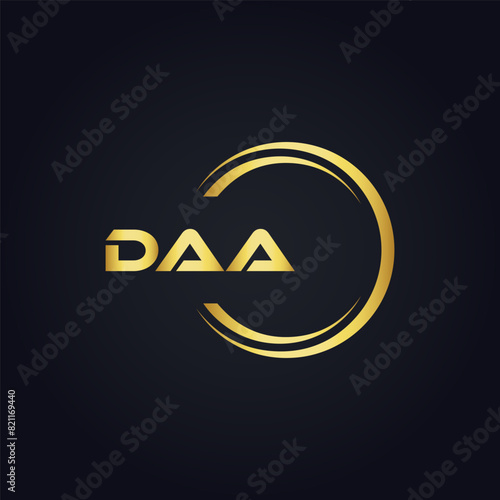 DAA logo. D A A design. White DAA letter. DAA, D A A letter logo design. D A A letter logo design in FIVE, FOUR, THREE, style. letter logo set in one artboard. D A A letter logo vector design.	
