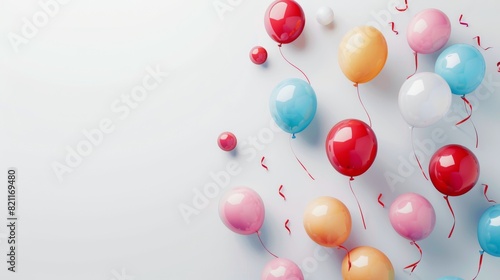 balloon white background anniversary celebration with big copy space for advertising photo