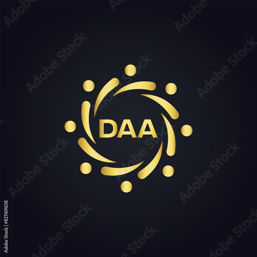 DAA logo. D A A design. White DAA letter. DAA, D A A letter logo design. D A A letter logo design in FIVE, FOUR, THREE, style. letter logo set in one artboard. D A A letter logo vector design.	
