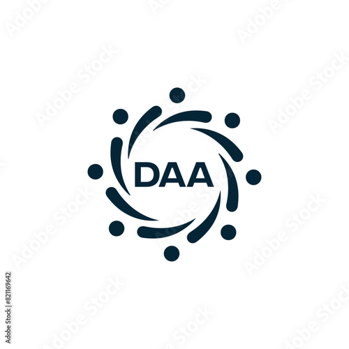 DAA logo. D A A design. White DAA letter. DAA, D A A letter logo design. D A A letter logo design in FIVE, FOUR, THREE, style. letter logo set in one artboard. D A A letter logo vector design.	

